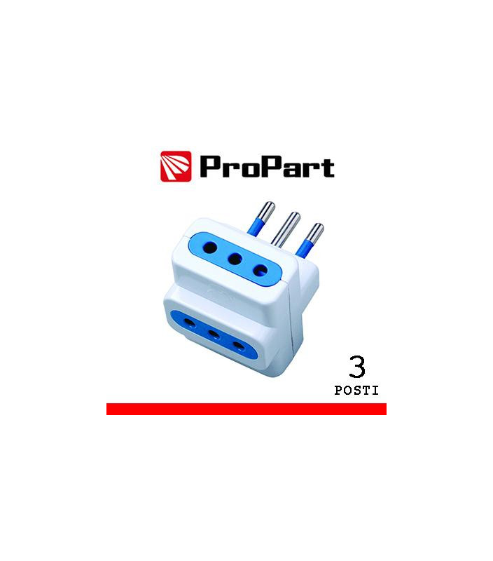 Adattatore 3pos 10A spina10A polybag