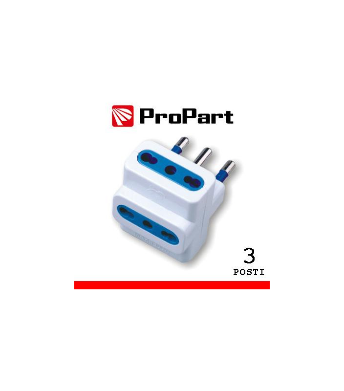 Adattatore 3pos bipasso spina16A polybag