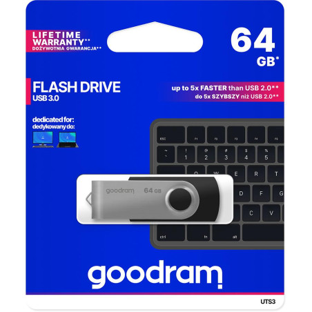 Pendrive GoodRAM 64GB UTS3 BLACK USB 3.0 - retail blister