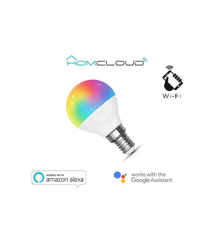 Lampadina Wi-Fi + Bluetooth RGB+Bianco caldo E14 G45 dimm