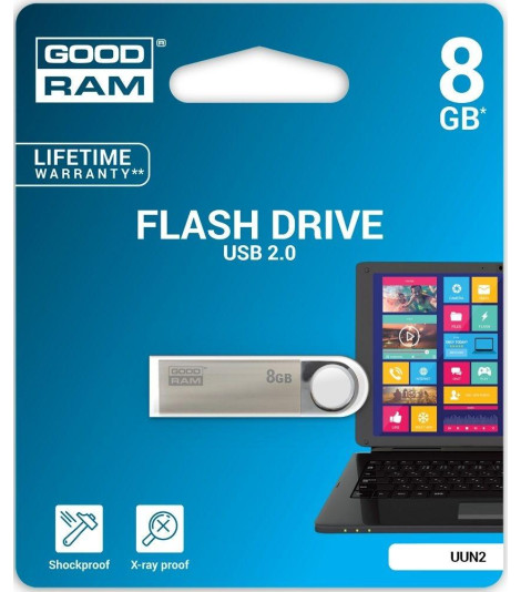 Pendrive GoodRAM 8GB UNN2 metal USB 2.0 - retail blister