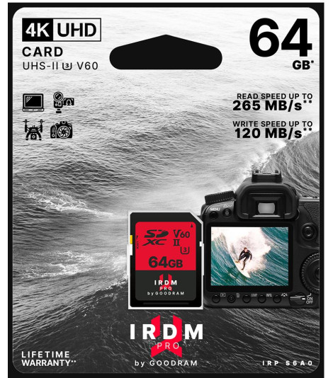 Scheda SD 64GB UHS II V60 Goodram - blister retail