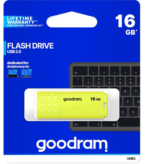 Pendrive GoodRAM 16GB UME2 yellow USB 2.0 - retail blister