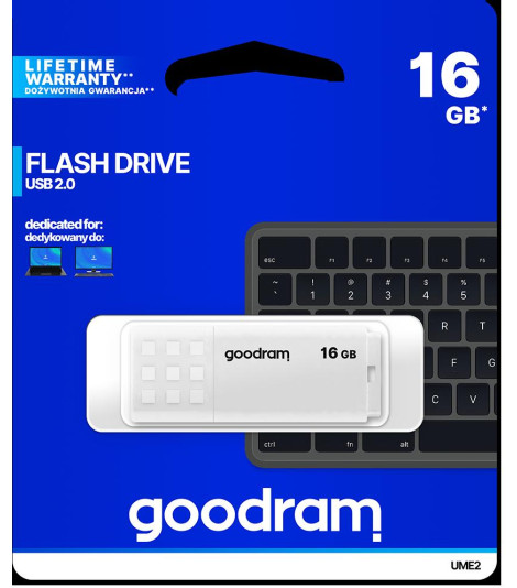 Pendrive GoodRAM 16GB UME2 white USB 2.0 - retail blister