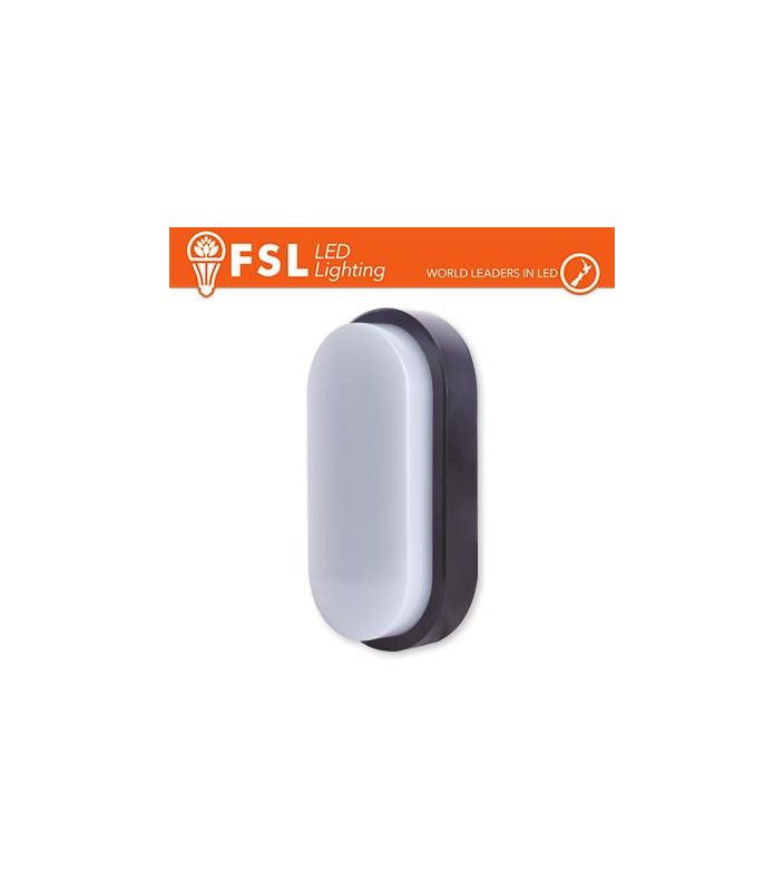 Plafoniera LED OVALE NERA 15W 4000K 55*100*200 IP54 