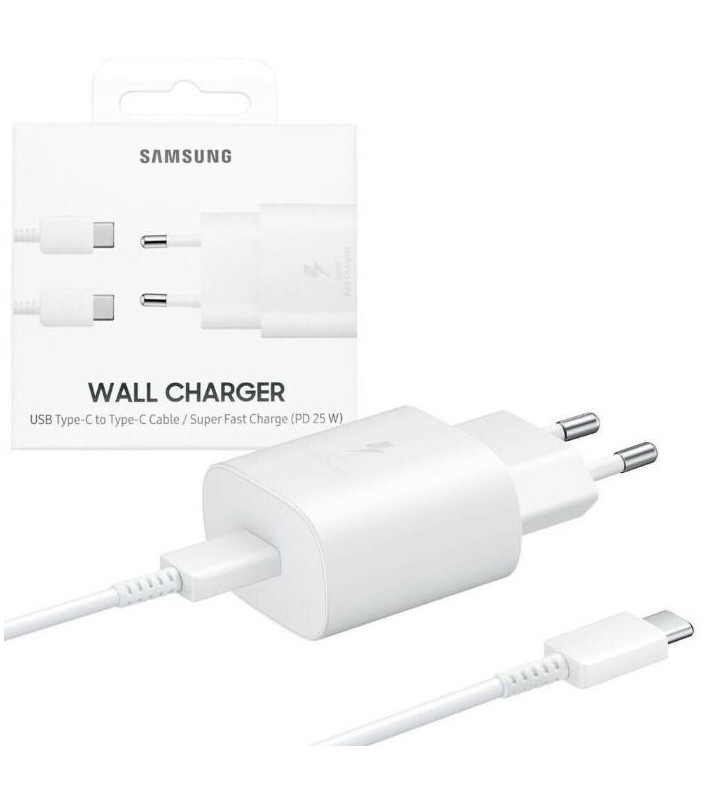 Caricabatteria Originale Samsung EP-TA800XWE 25W con Cavo