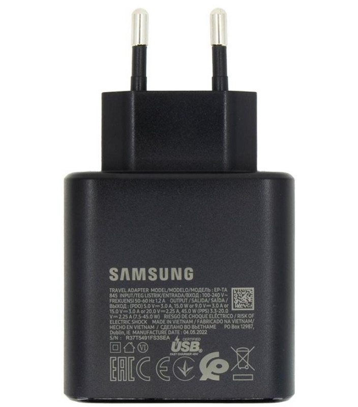 Carica Batteria Samsung EP-TA845EBE 5A. 45W IN BULK Nero