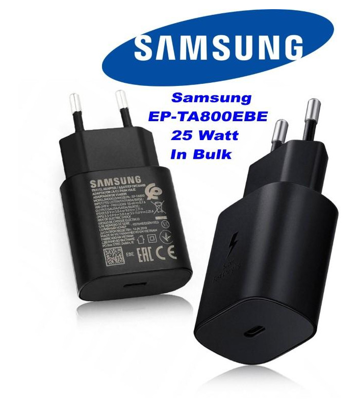 Caricatore EP-TA800EBE Samsung USB-C 25 Watt Nero in Bulk