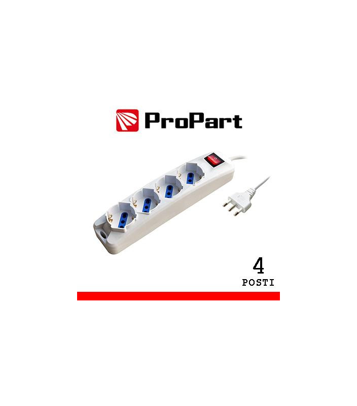 Multipresa 4pos bipasso/schuko spina16A +inter 3m