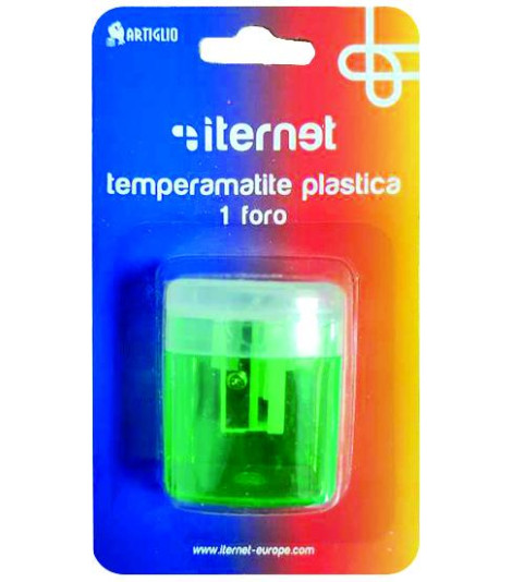 Temperamatite plastica 1 foro multicolore 24pz / scatola