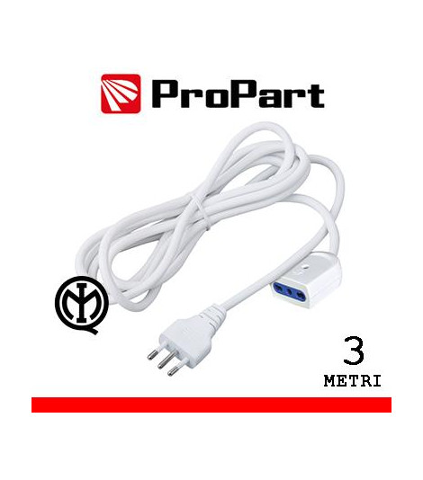 Prolunga lineare bipasso 3metri spina16A