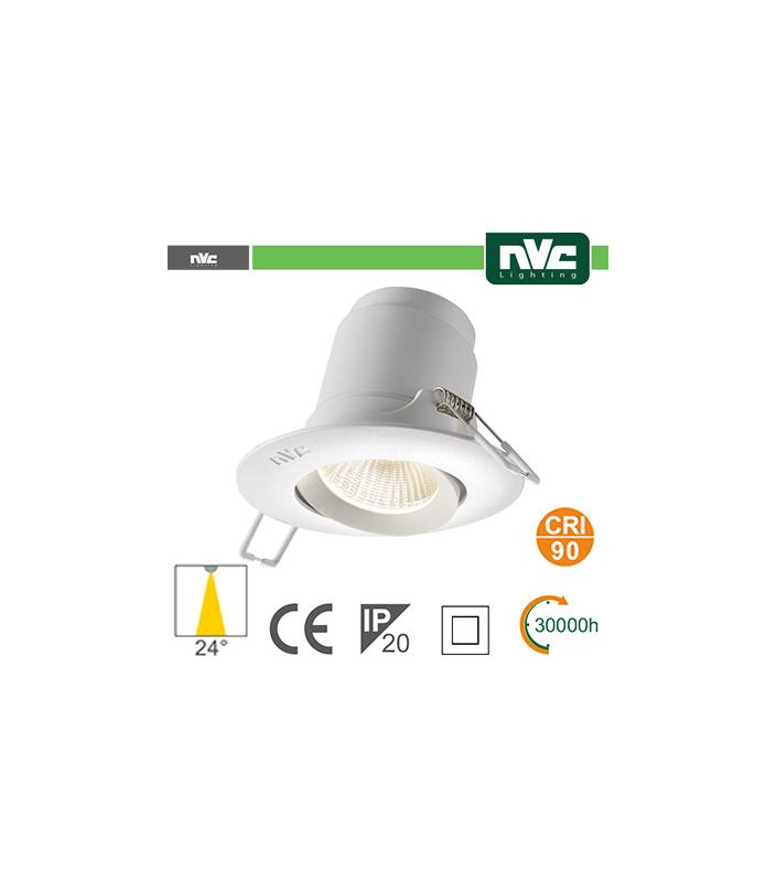 Faro direzionabile LED IP20 9W 4000K 700LM 24º FORO:95mm