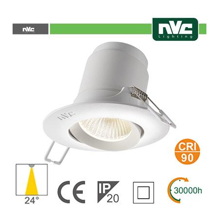 Faro direzionabile LED IP20 9W 4000K 700LM 24º FORO:95mm