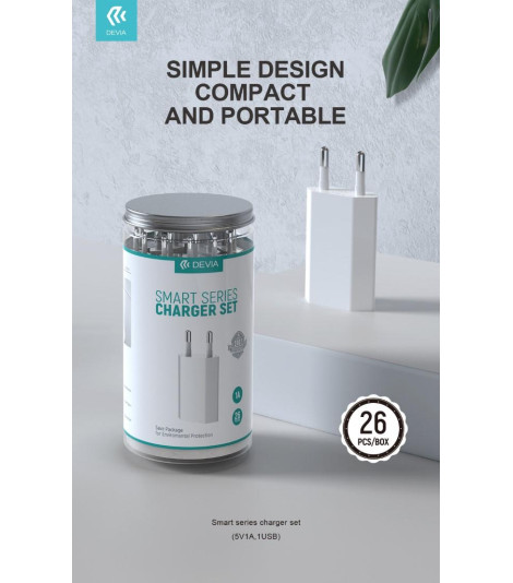 Set da 26 Caricabatterie in barattolo da muro 1A 5V Bianchi