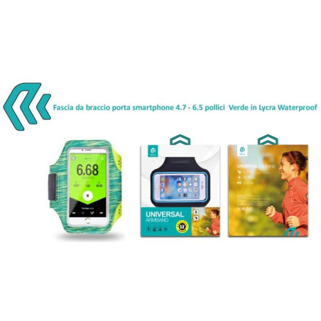 Fascia da braccio porta smartphone 4.7 - 6.5 pollici Verde