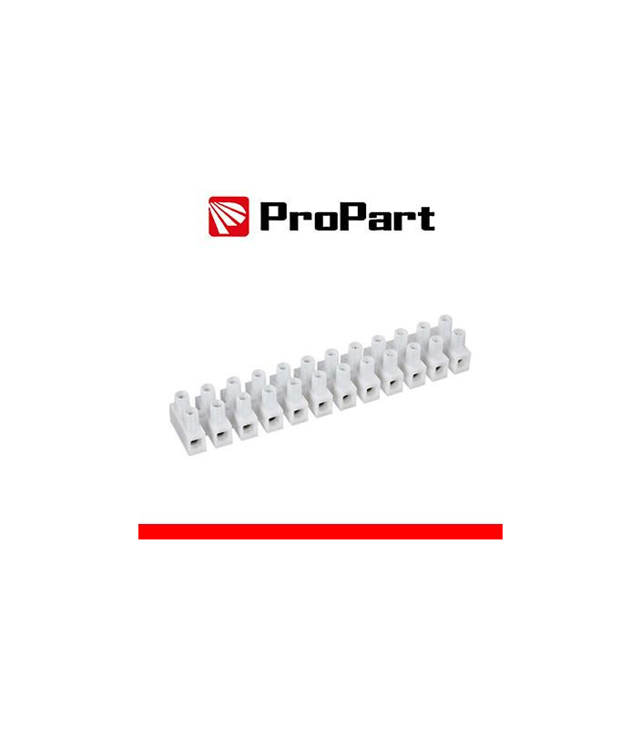 Morsettiera bianc 12 poli 3A-4 mm2 forma a U 380V stecca10pz