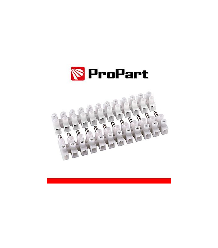 Morsettiera bianc 24 poli 6A - 6 mm2 mas-fem 380V stecca10pz