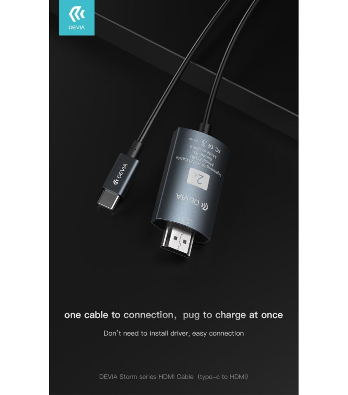 Cavo Adattatore Serie Storm da HDMI a Tipo-C Nero