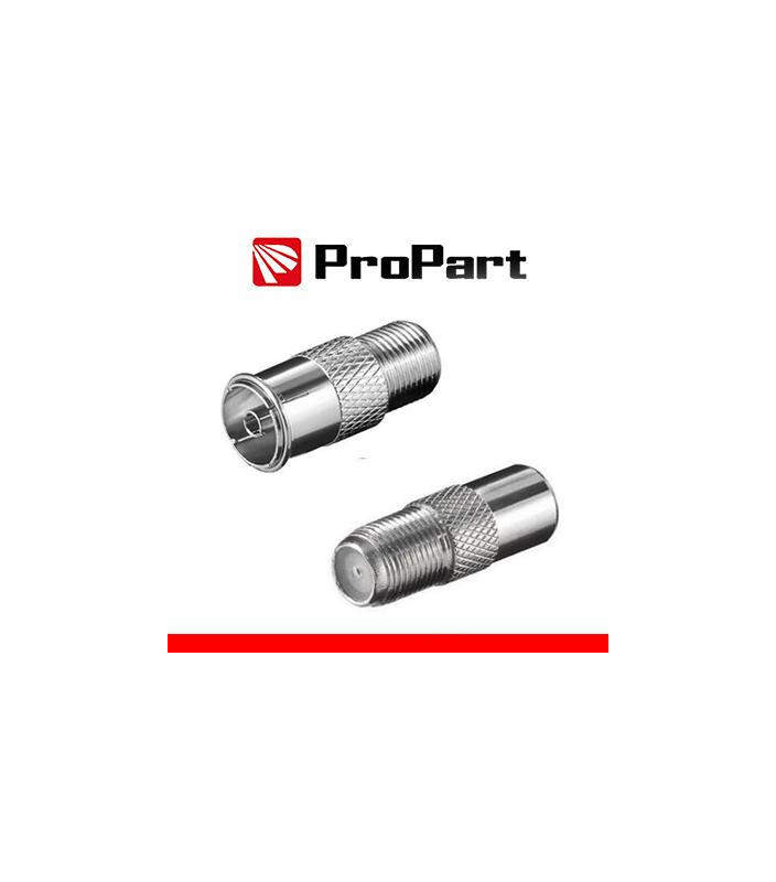 Adattatore antenna TV 75 Ω Presa F - Presa TV 9.5mm metallic