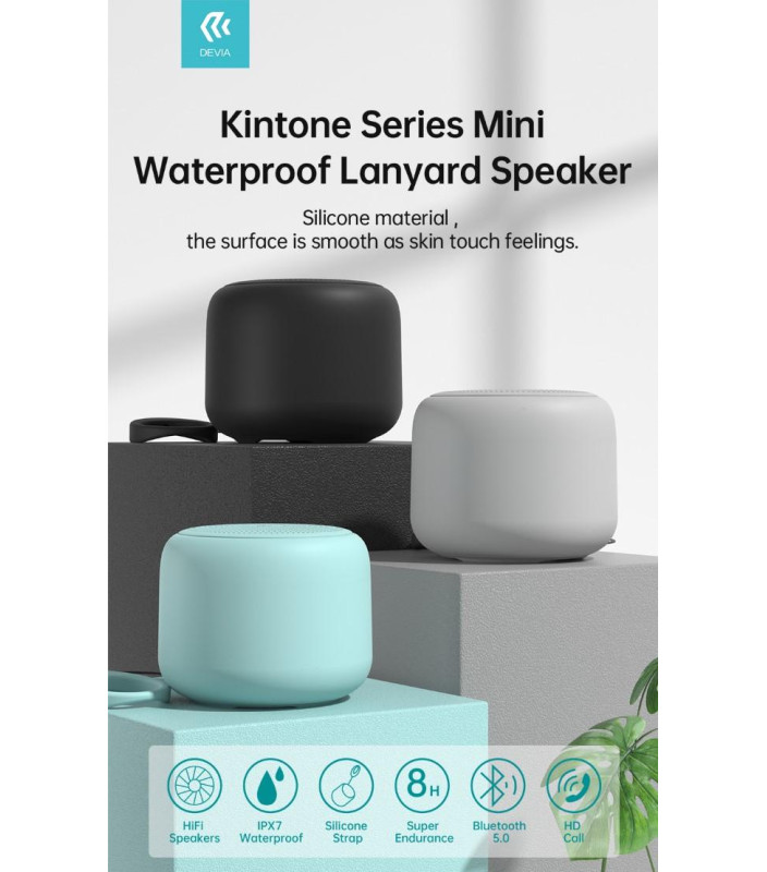 Altoparlante Bluetooth 5,0 5W in silicone Waterproof Nero