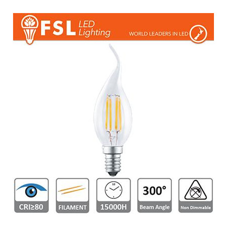 Lampada Filamento Colpo di Vento - 4W 2700K E14 400LM