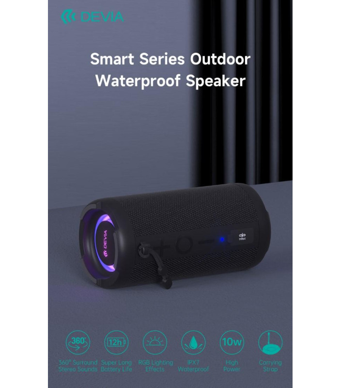 Altoparlante Bluetooth 10 Watt waterproof con led multicolor