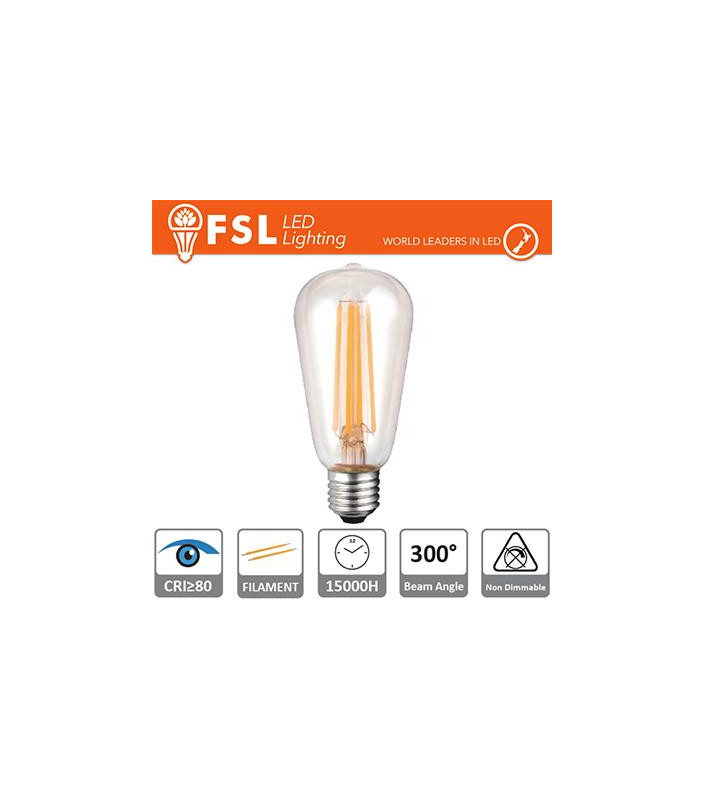 Lampada Filamento Edison - 6W 2700K E27 800LM