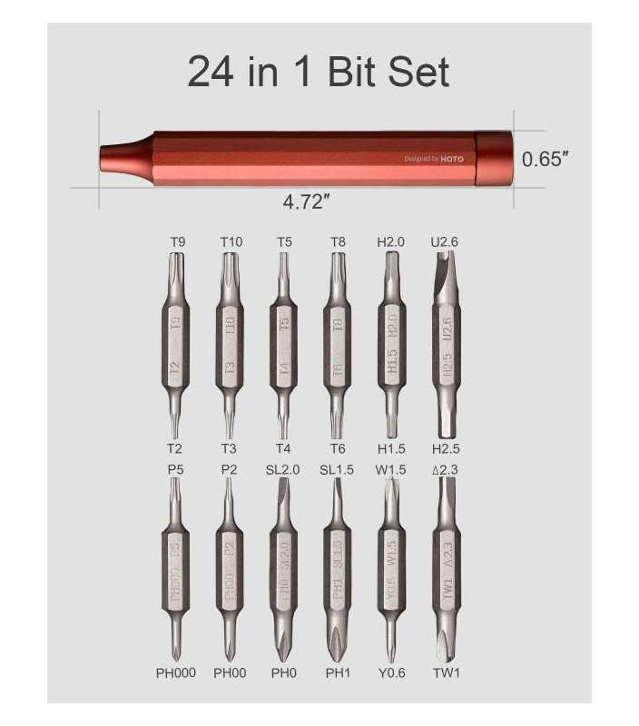 HOTO 24-in-1 Giravite con inserti colore Rosso