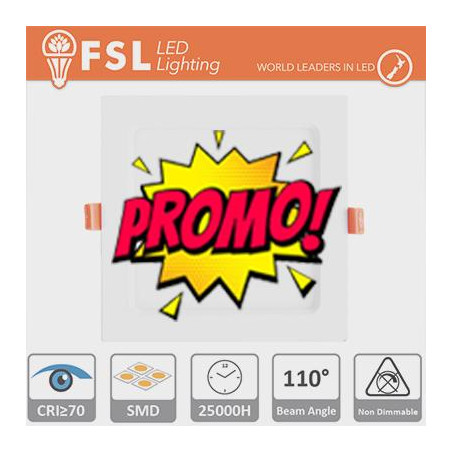 Downlight LED IP20 24W 4000K 1900LM 110° FORO:285x285mm