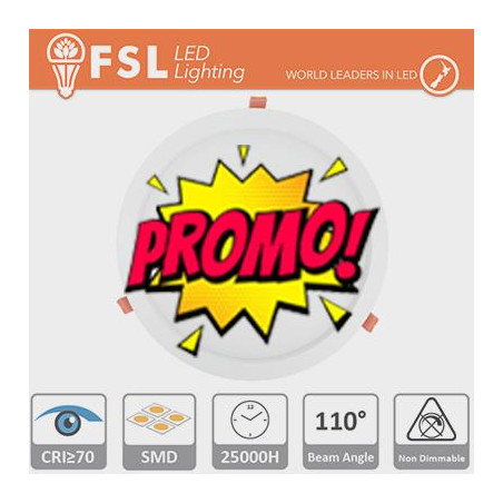 Downlight LED IP20 12W 3000K 800LM 110° FORO:160mm