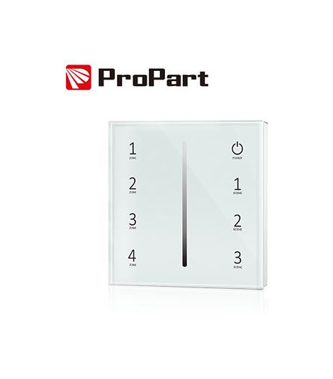 Telecomando da parete 1CH, a batteria, bianco, 4 zone RF2.4G