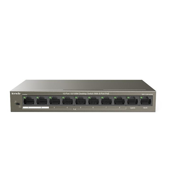 Switch unmanaged 10/100Mbit PoE Desktop Tenda TEF1110P-8-63W