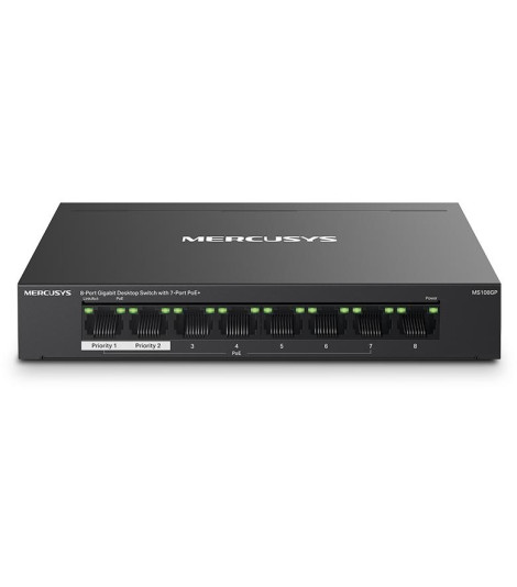 Switch 8 porte Gigabit con 7 porte PoE+ Mercusys MS108GP