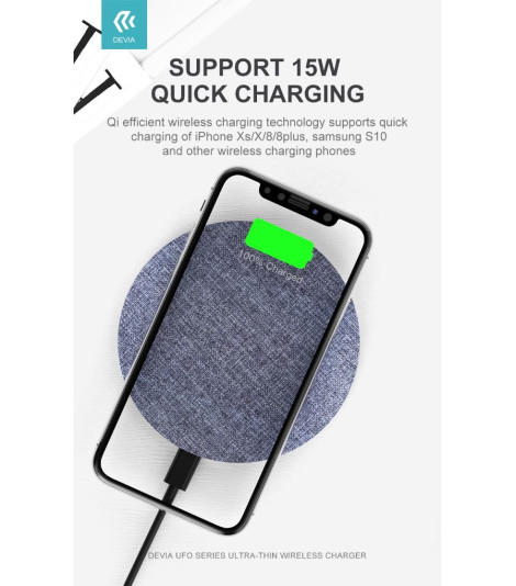 Caricabatteria wireless rapido sistema Qi 5W/7,5W/10W/15W