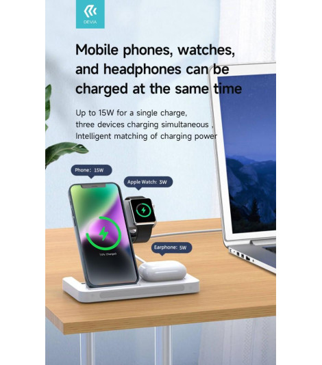 Supporto carica wireless 15 Watt per smartphone apple watch