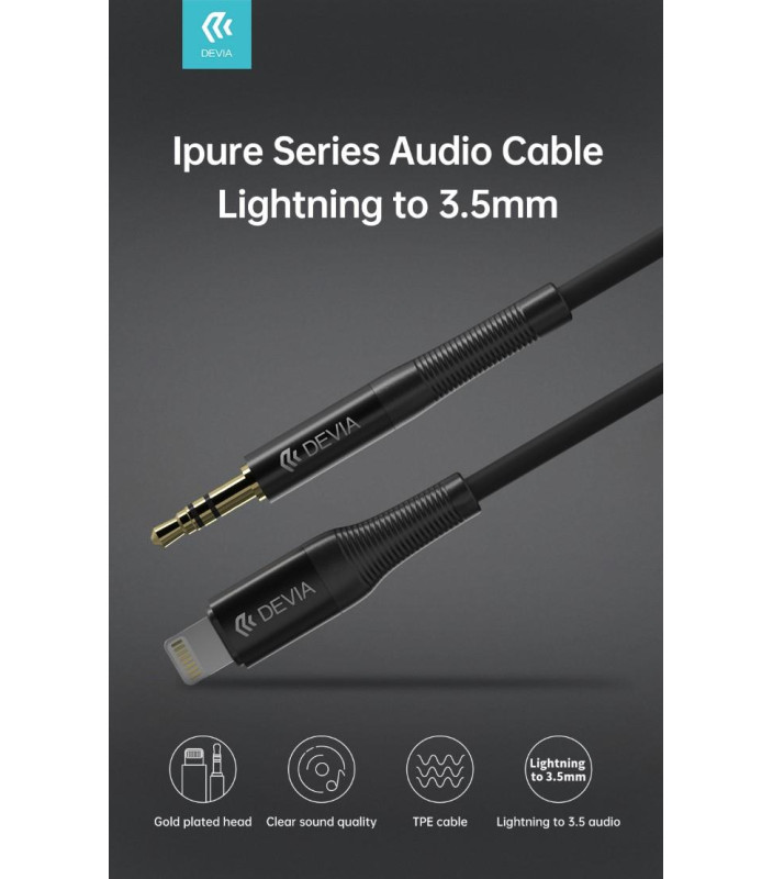 Cavo Audio placato oro da Lightning Apple a Jack 3.5mm L.1mt