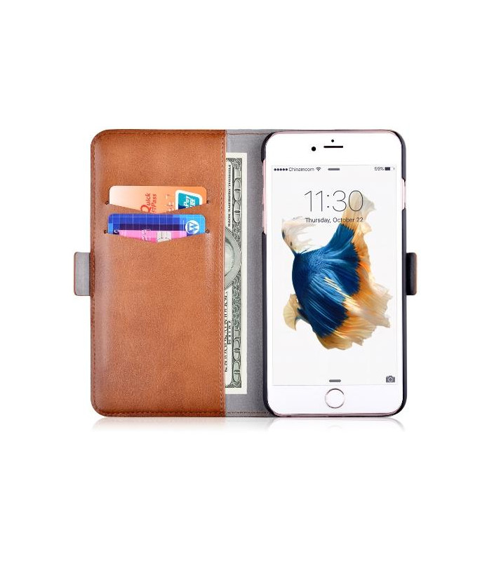 Custodia in Pelle con Portadocumenti per iPhone 6S/6 Marrone