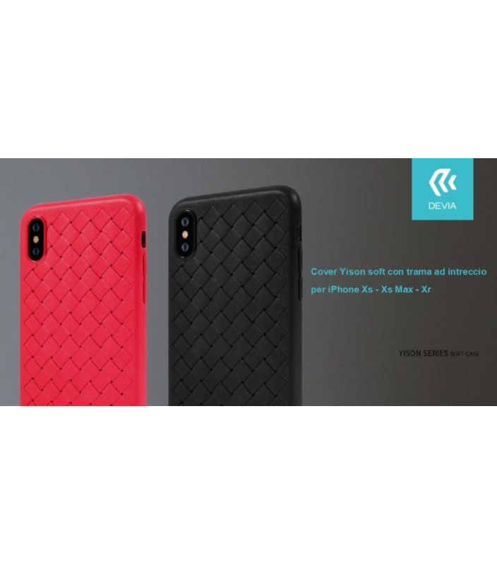 Cover Yison soft con trama ad intreccio per iPhone Xr Nera