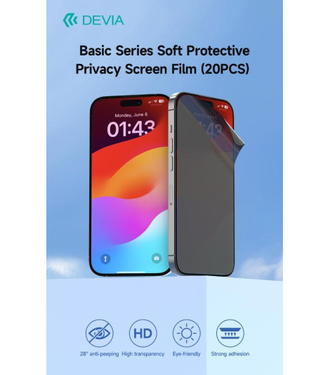 Pellicola Privacy Anti Shock e Graffi Serie Basic Soft 20pz
