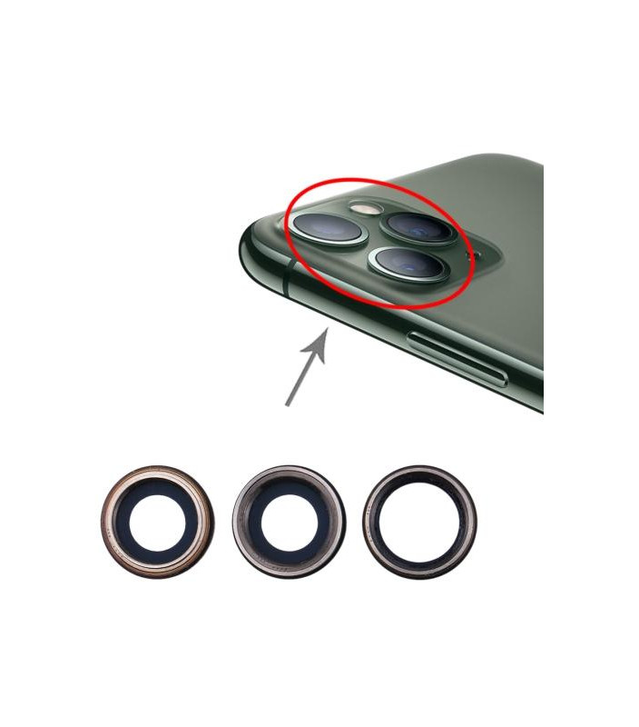 Lente fotocamera posteriore per iPhone 11 Pro Max 3pz Silver