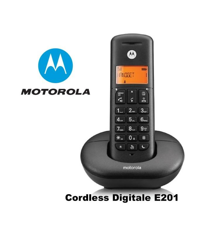 TELEFONO CORDLESS E201 MOTOROLA NERO