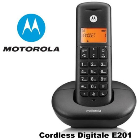 TELEFONO CORDLESS E201 MOTOROLA NERO