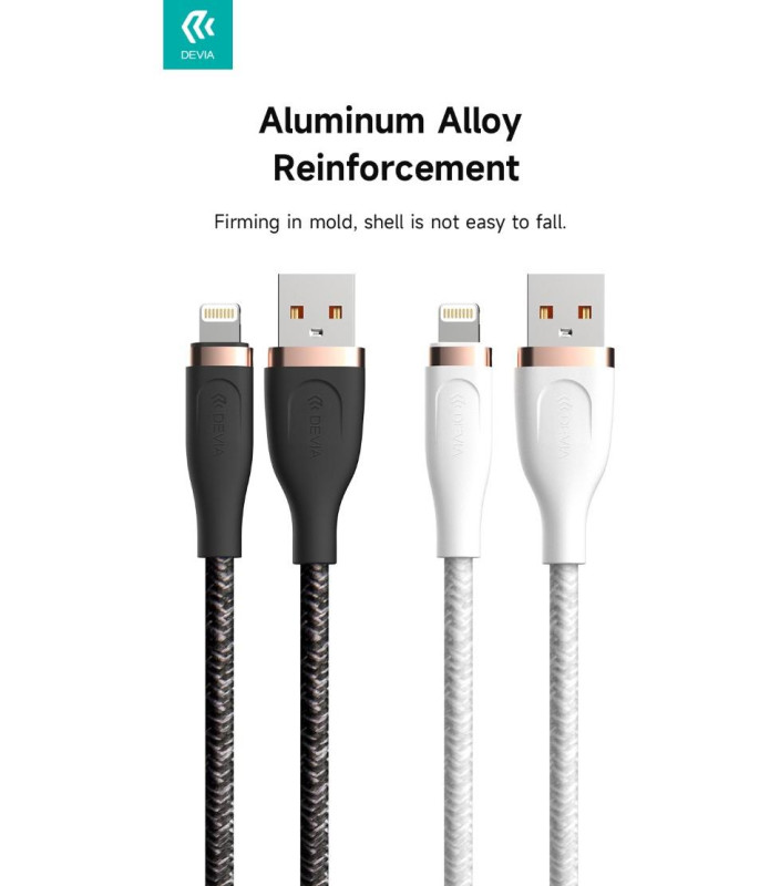 Cavo Intrecciato da Usb a Lightning 2,4 A, 1,5 Metri Nero