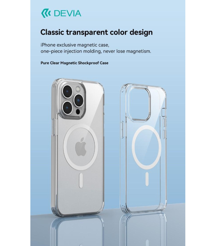 Cover trasparente magnetica carica wireless iPhone 15 Pro
