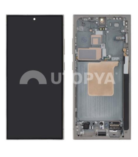 Galaxy S24 Ultra (S928B) Display a schermo intero grigio titanio con cornice